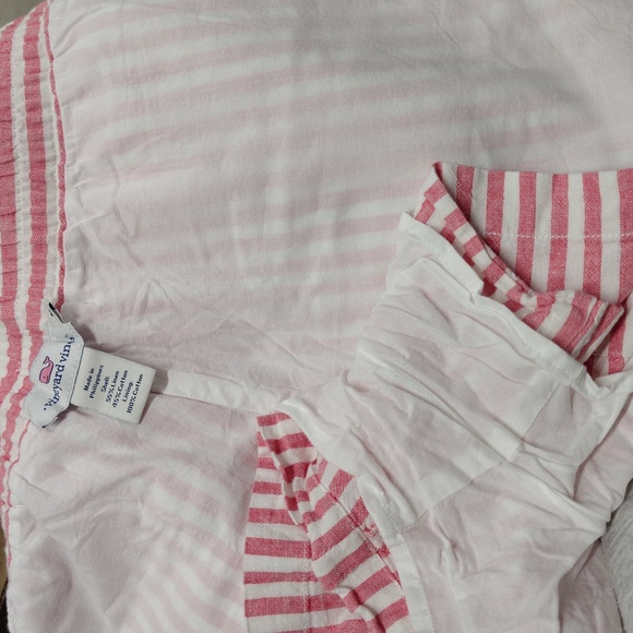VINEYARD VINES CANDY CANE RED STRIPED LINEN- COTTON PULL ON, LINED SHORTS Sz M - Picture 6 of 6